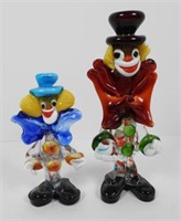 (2) hand blown and crafted Art glass figural