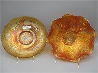 2 Pcs Fenton carnival glass as shown