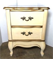 French Provincial Two Drawer Nightstand