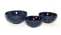 Blue Nesting Bowls- Lot of 3