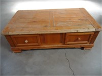 Wood Coffee Table with 2 Drawers