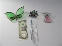 (3) Stained Glass Suncatchers/Chime ButterflyAngel