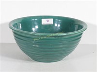9.25 Inch Green Pottery Bowl
