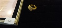 Byia Gold Snake Ring w/ Rhinestones