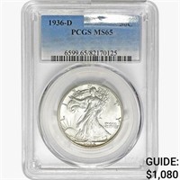 1936-D Walking Liberty Half Dollar PCGS MS65