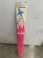 6’ shark kite pink