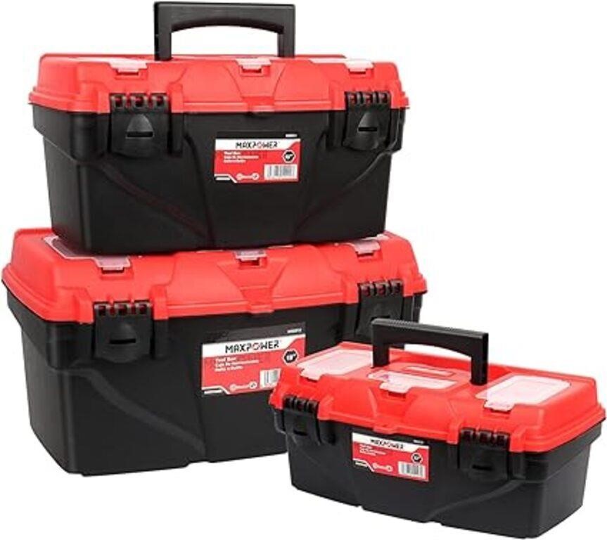 MAXPOWER Tool Box Set with Removable Tool Trays, P