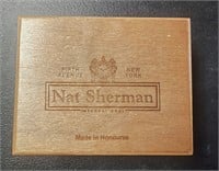 Wooden Nat Sherman New York Cigar Box