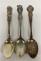 Lot of 3 Vintage Sterling Silver Souvenir Spoons