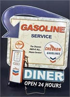 Vintage Style Metal Chevron Diner Sign