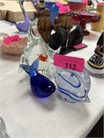 3PC ART GLASS FISH SCULPTURES