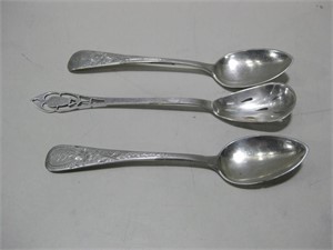 Three Sterling Silver Tested Spoons 51.72 Grams