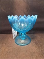 Northwood Blue Opalescent Glass Compote