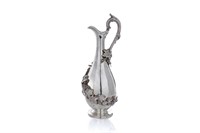 VICTORIAN FIGURAL SILVER WINE EWER, 800g