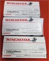 W - 3 BOXES WINCHESTER 7.62 AMMUNITION (W22)