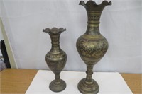 17" & 24" Brass Vases