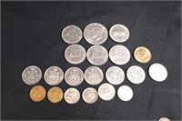 Lot of old dollars, quarters and nickels