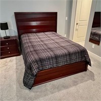 Modern Full Bed w/ Mahogany Stain #1