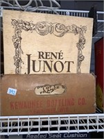 Kewaunee bottling cardboard crate, wood wine box
