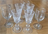 Lot of Glass Cordial/Sherry Glasses