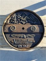 "Natural Light" Barrel Top Style Beer Wall Hanging