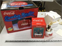 Coca Cola cooler radio and musical figure