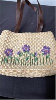 New woven floral hand bag