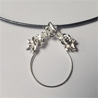 $120 Silver With Leather Chord Necklace