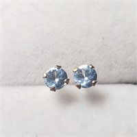 $200 14K  Blue Topaz Earrings
