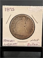 1875 Seated Liberty Half