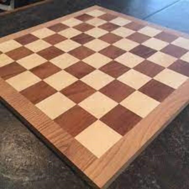 16"x16" wooden brown color flat chess game board