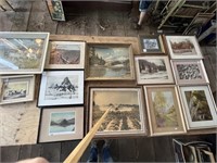 Lot of 13 Various Framed Prints