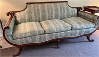 CARVED Duncan Phyfe 80" Sofa, 3 Cushion