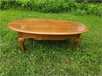 Vintage Ethan Allen wood oval coffee table,