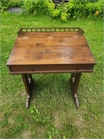 Custom built solid wood flip top writing desk,