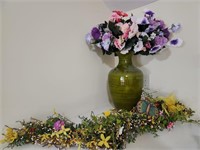 Large Vase & Faux Flowers