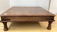 Antique wood table top with shortened legs, makes