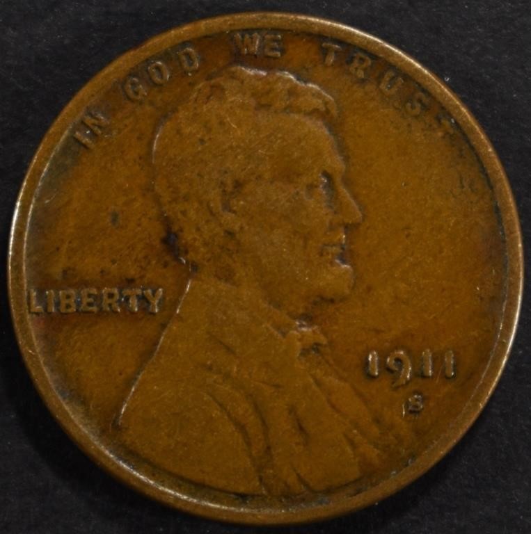 1911-S LINCOLN CENT F/VF