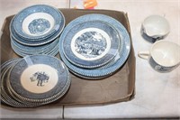 Large VTG dishes lot-Currier and Ives