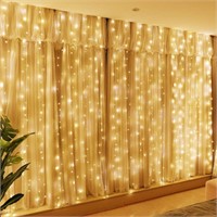 300LED Fairy Curtain Lights, 9.8x9.8Ft