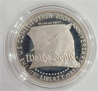 1987 Proof Constitution Silver Dollar In United