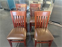 Bid X4 Wood Padded Chairs