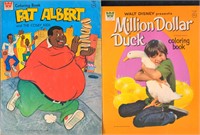 2 Vintage Coloring Books Disney Duck Fat Albert