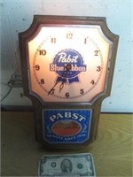 Vintage Pabst Blue Ribbon PBR Lighted Clock