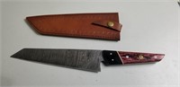 Damascus Steel Knife w/Sheath