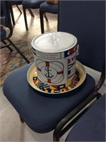 Nautical flag ice bucket and serving tray