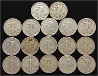 (17) Walking Liberty Half Dollar Coins