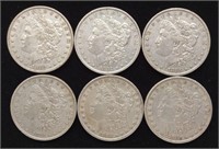 (6) 1880-82 Morgan Dollar US Coins