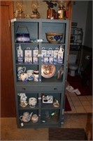 One Drawer Blue Painted Wood Cabinet