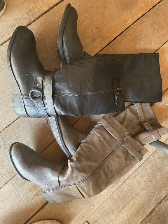2 prs womens boots size 8 and 8.5M